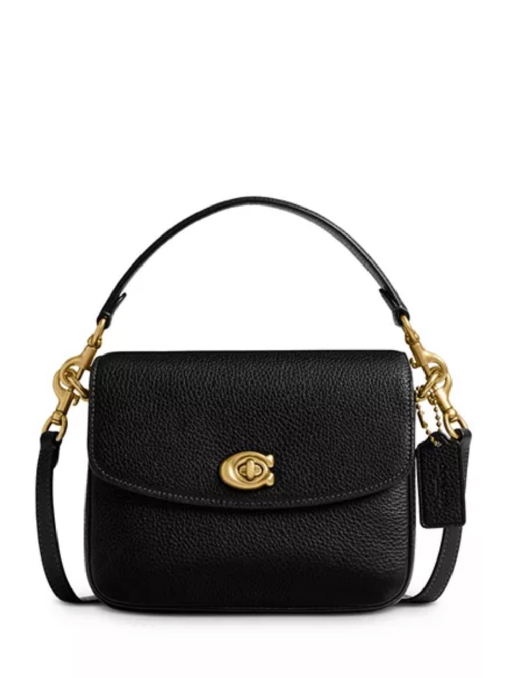Coach Cassie 19 Black Pebble Leather Crossbody Bag with Gold Hardware